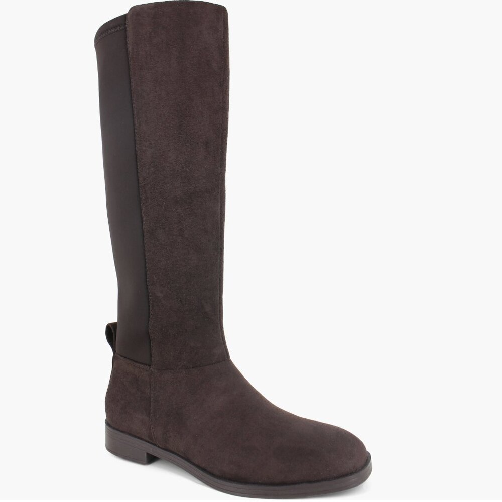 NEW $139 SPLENDID Marise Tall Suede Boot in Spice Chocolate Brown